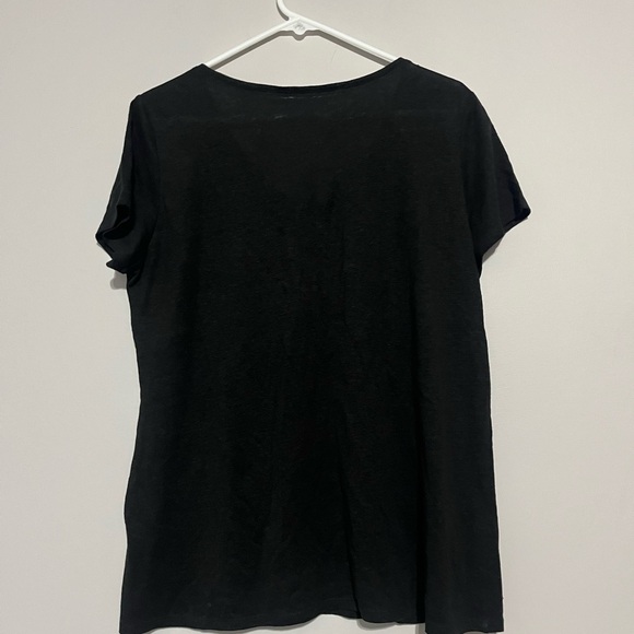 Eileen Fisher‎ Black Cut Out Short Sleeve Blouse - Picture 5 of 7